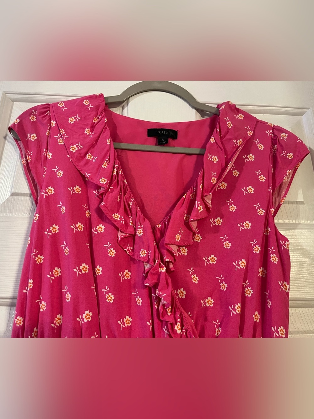 J.Crew V-neck Ruffle Dress in Floral Print - Picture 4 of 10